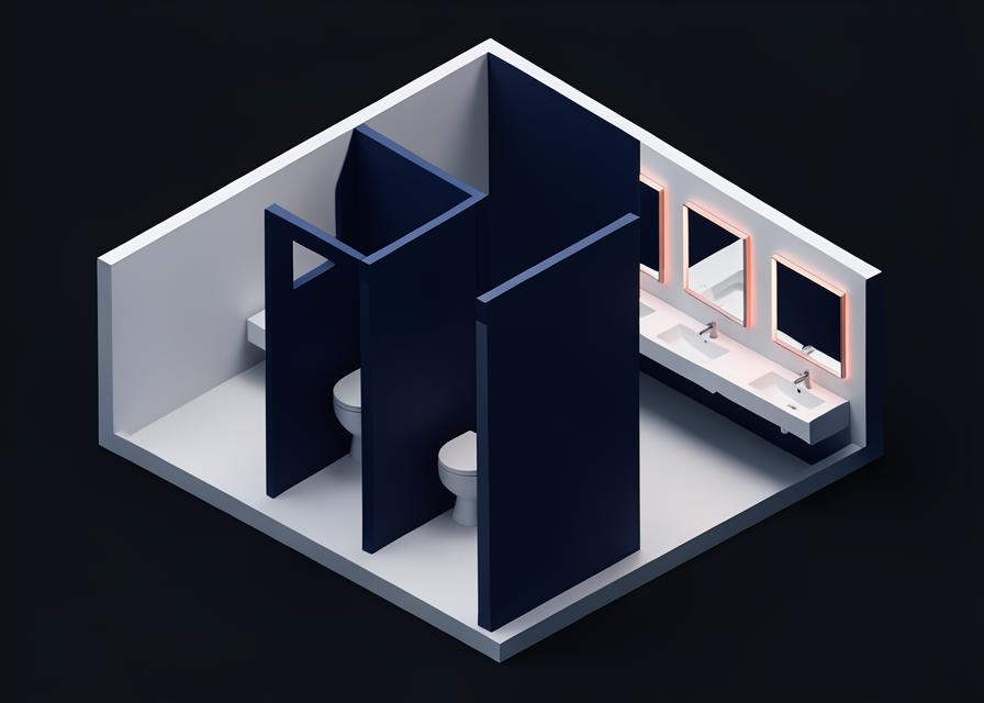 Illustrated smart restrooms environment