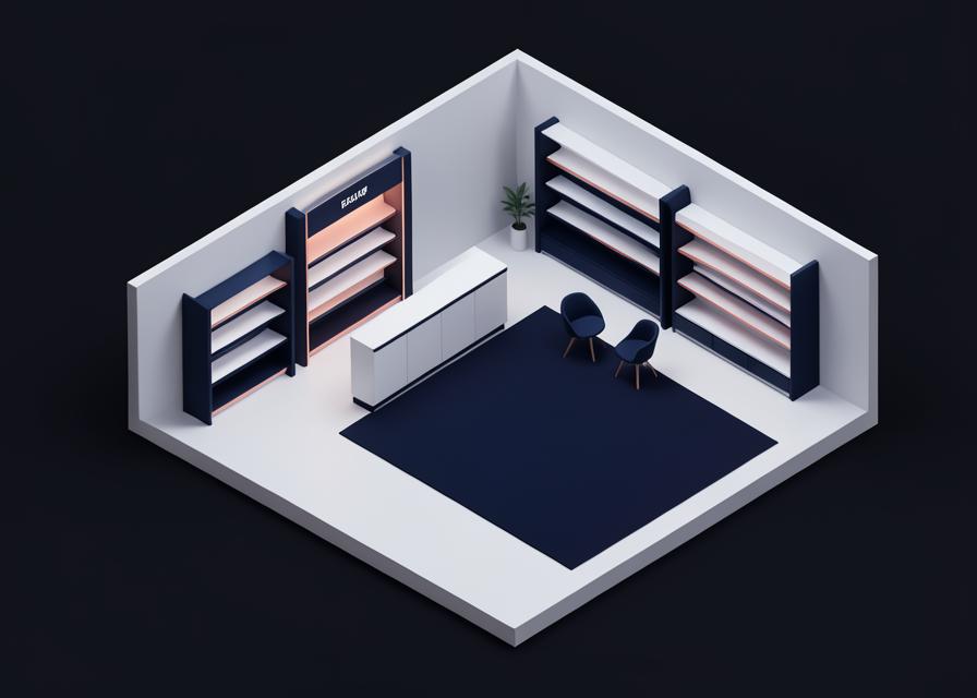 Illustrated retail & private spaces environment